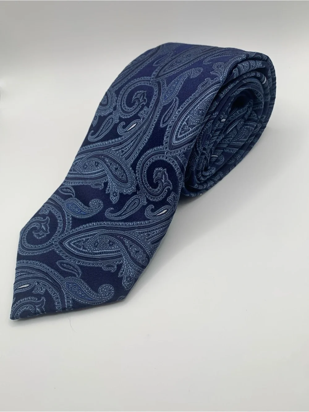 DKNY Navy and Light Blue Paisley Men's Tie